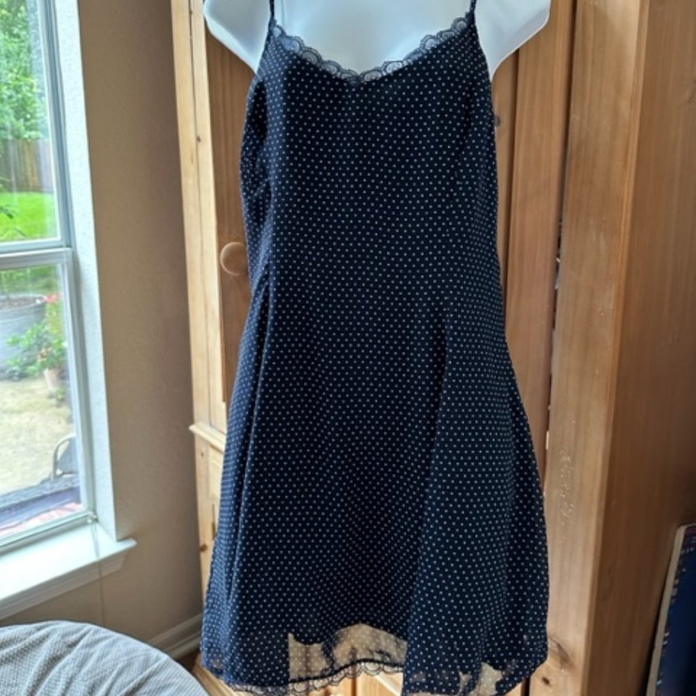 NWT - Urban Outfitters - Lucca Couture flirty navy blue polka dot dress - S-Med